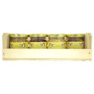 Confezione in legno 4 vasetti monodose di miele toscano da 40g | Artigiano in Fiera