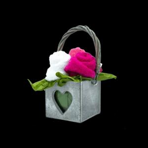 Asciugamani Asciugabelli, Portacandela, 3 rose in spugna di cotone | Artigiano in Fiera