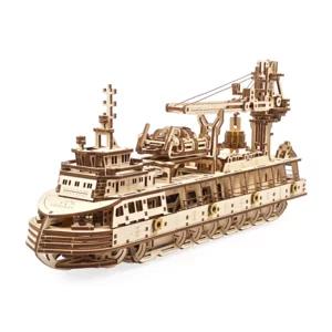 Modello meccanico in legno: nave di ricerca, Ugears | Artigiano in Fiera