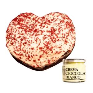 Dolce cuore red velvet con vasetto di crema al cioccolato bianco, 750g + 200g | Artigiano in Fiera