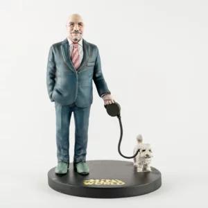 Statuina 3D interamente personalizzata dipinta a mano, 27cm, uomo con animale a passeggio | Artigiano in Fiera