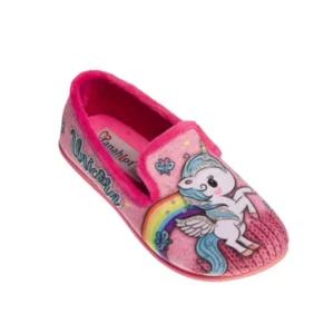 Pantofola bambina stampa unicorno arcobaleno con glitter | Artigiano in Fiera