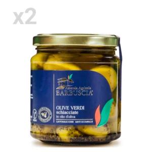 Olive verdi schiacciate in olio d’oliva, 2x280g | Artigiano in Fiera