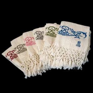 Coppia di asciugamani bagno in puro cotone disegno floreale | Artigiano in Fiera