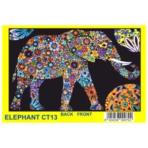 Cartellina con disegno in velluto da colorare, Elefante | Artigiano in Fiera