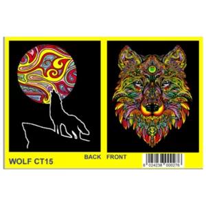 Cartellina a tre lembi con disegno da colorare, Wolf | Artigiano in Fiera