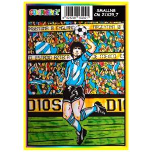Quadro small con disegno in velluto da colorare: Maradona verticale, 21x29,7cm | Artigiano in Fiera
