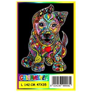 Quadro large con disegno in velluto da colorare: Puppy dog, 47x35cm | Artigiano in Fiera