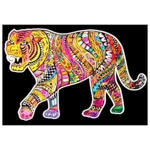 Quadro large con disegno in velluto da colorare: Tigre orizzontale, 47x35cm | Artigiano in Fiera