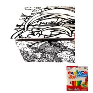 Box da colorare con disegni tracciato in velluto, Delfini | Artigiano in Fiera