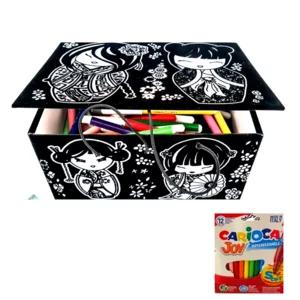 Box da colorare con disegni tracciato in velluto, Bamboline | Artigiano in Fiera