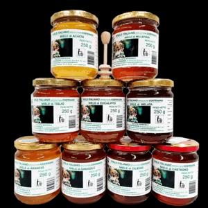Kit degustazione 9x250g con bastoncino per miele | Artigiano in Fiera