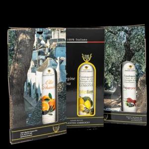 Set condimenti a base di olio EVO aromatizzati al limone, arancia e peperoncino, 3x250ml | Artigiano in Fiera