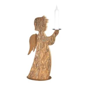 Angelo di legno porta candela da tavolo, 29cm | Artigiano in Fiera