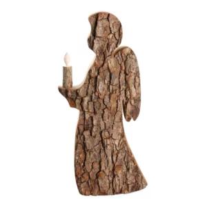 Angelo con candela in legno, 32,5cm | Artigiano in Fiera