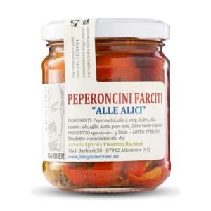 Peperoncini farciti con alici in olio Evo, 200g | Artigiano in Fiera
