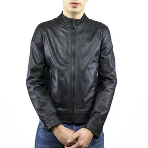 U08, giacca da uomo in vera pelle morbida, colore nero | Artigiano in Fiera
