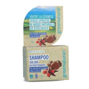 Greenatural - shampoo solido ristrutturante castagna & ricino, 55g | Artigiano in Fiera