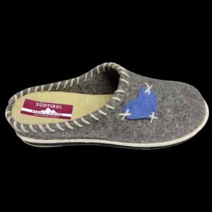 Pantofole tirolesi grigie, modello Cuore Tacco | Artigiano in Fiera