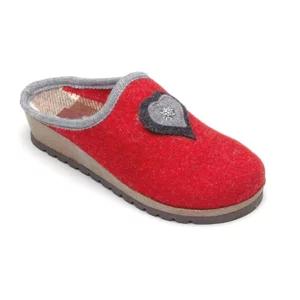 Pantofole tirolesi rosse con cuore grigio, modello Tre Cime | Artigiano in Fiera