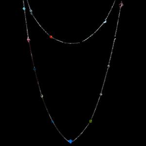 Collana Lunga con 24 Cristalli Bicono Multicolor | Artigiano in Fiera