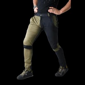 Jeans da uomo elasticizzati, dipinti a mano, verde militare | Artigiano in Fiera
