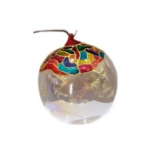 Pallina di Natale in vetro soffiato multicolor personalizzabile con scritta, Ø 10cm | Artigiano in Fiera