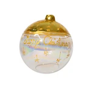 Pallina di Natale in vetro soffiato con foglia oro, Ø 10cm | Artigiano in Fiera