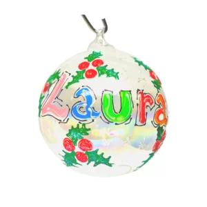 Pallina di Natale in vetro soffiato personalizzabile, nome, Ø 10cm | Artigiano in Fiera