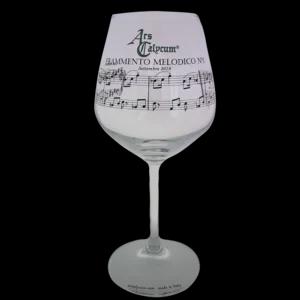 Calice da vino in vetro, "Frammento Melodico n.1", h 21cm | Artigiano in Fiera