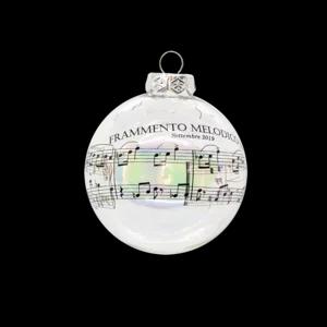 Pallina di Natale in vetro con decorazione -Frammento melodico N.1- | Artigiano in Fiera