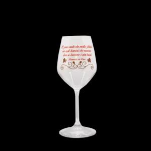 Calice da vino in vetro a tema letterario, "Leonardo Da Vinci" | Artigiano in Fiera