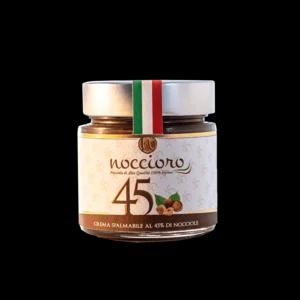 Noccioro 45 Classic: Crema Spalmabile al 45% di Nocciole, Gusto Classico, Vasetto Vetro, 250g | Artigiano in Fiera