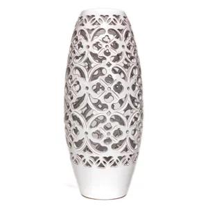 Lampada Fuso in ceramica finemente traforata a mano, 50 cm | Artigiano in Fiera