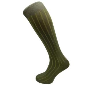 Calze lunghe uomo color verde cachi righe verdi, taglia unica | Artigiano in Fiera