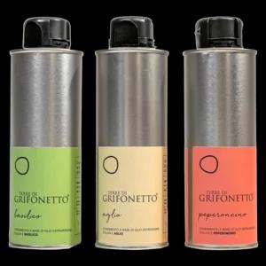 3 Condimenti aromatizzati, Olio extravergine Terre di Grifonetto, 3x250ml latta | Artigiano in Fiera