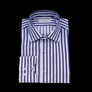Camicia Artigianale slim o classica, a righe bianca e blu | Artigiano in Fiera