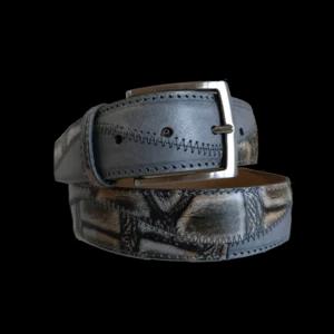 Cintura patchwork in vera pelle con stampa cocco, modello 453/40 | Artigiano in Fiera