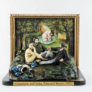Statuina in 3D di "Colazione sull'erba" di Édouard Manet dipinta a mano, 27cm | Artigiano in Fiera
